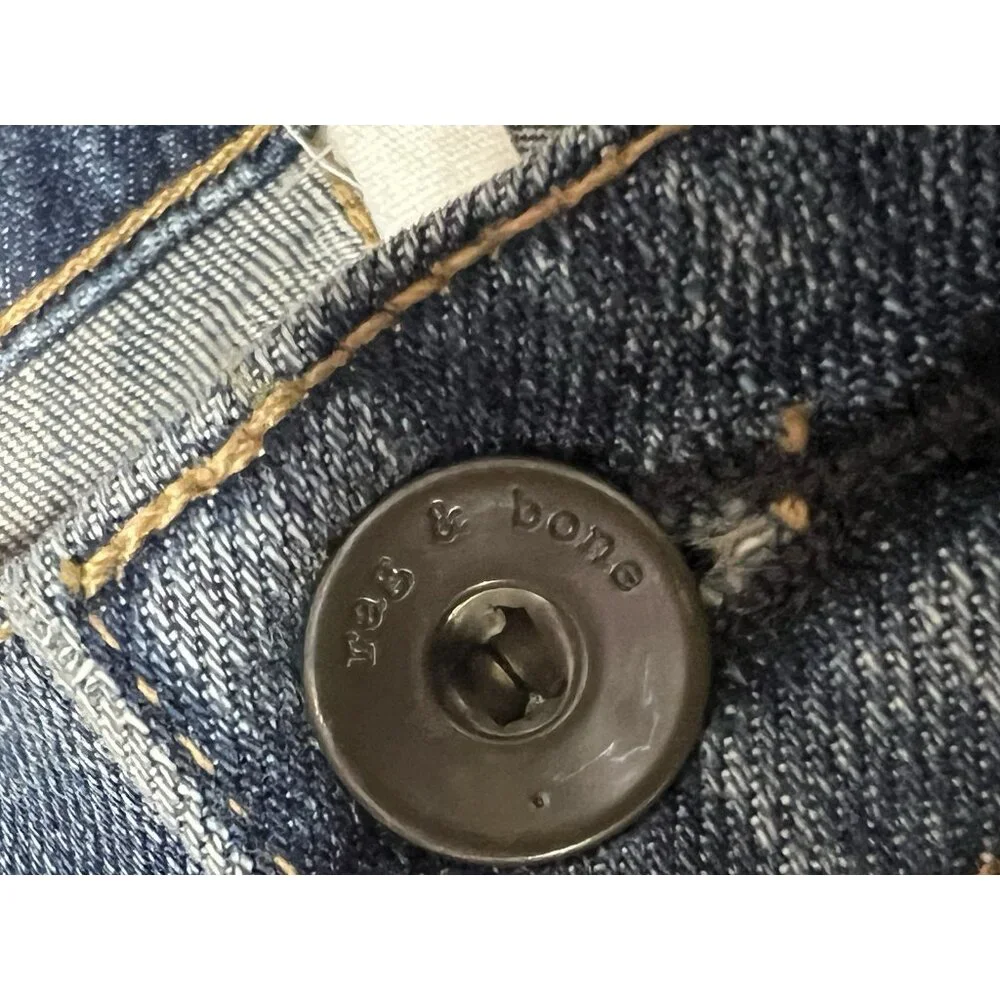 RAG & BONE Women Distressed Jeans 27 THE DRE BOYFRIEND Low Rise Blue